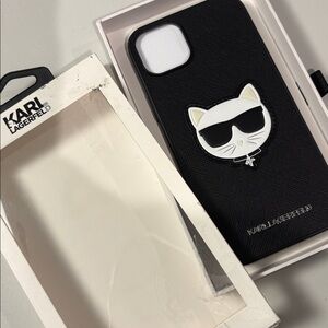 Karl Lagerfeld Black and White Cat Phone Case